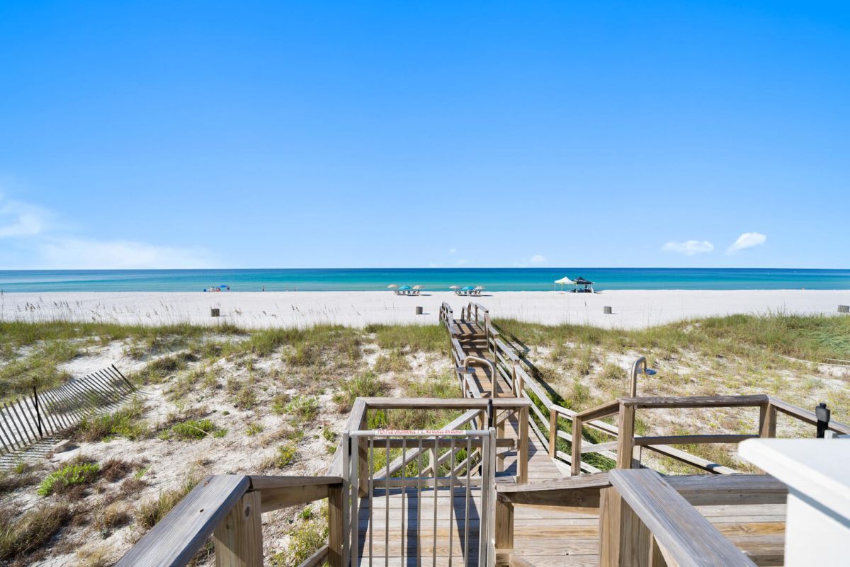 boardwalk to beach from PCB rental